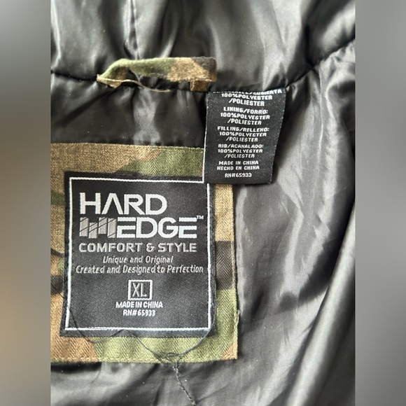 Camouflage and Gray Hooded Jacket Hard‎ Edge XL Men’s Comfort And Style - Picture 3 of 9